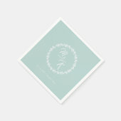Elegante, klassieke monogram krans servet (Hoek)