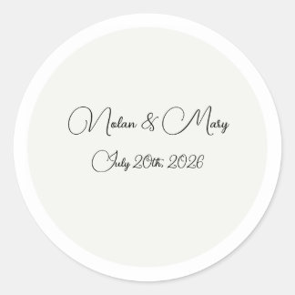 Elegante Klassieke Monogram Trouw Ronde Sticker
