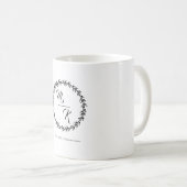 Elegante, klassieke monogramkrans koffiemok (Voorkant rechts)