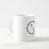 Elegante, klassieke monogramkrans koffiemok (Voorkant links)