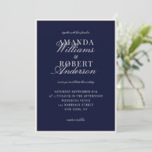 Elegante Klassieke Navy Blauwe Oude Geld Huwelijk