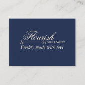 Elegante klassieke Navy Blue Cake Bakery Shop Visitekaartje (Voorkant)