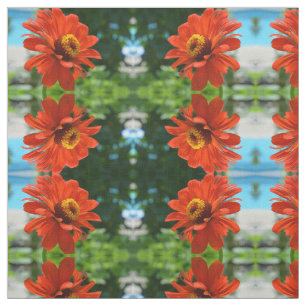 Elegante klassieke oranje bloemenbloem stof