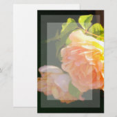 Elegante klassieke oranje perzik rozen floral briefpapier (Voorkant / Achterkant)