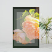 Elegante klassieke oranje perzik rozen floral briefpapier (Staand voorkant)