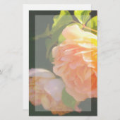 Elegante klassieke oranje perzik rozen floral briefpapier (Voorkant / Achterkant)
