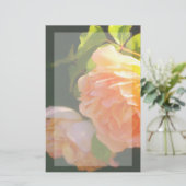 Elegante klassieke oranje perzik rozen floral briefpapier (Staand voorkant)