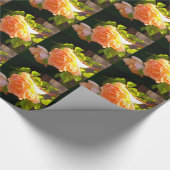 Elegante klassieke oranje perzik rozen floral cadeaupapier (Hoek)
