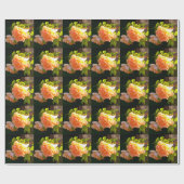 Elegante klassieke oranje perzik rozen floral cadeaupapier (Vlak)