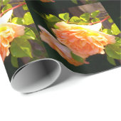 Elegante klassieke oranje perzik rozen floral cadeaupapier (Rol Hoek)