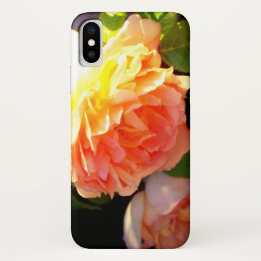 Elegante klassieke oranje perzik rozen floral Case-Mate iPhone case (Achterkant)