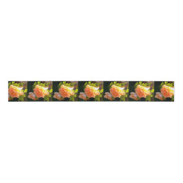 Elegante klassieke oranje perzik rozen floral grosgrain lint