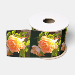 Elegante klassieke oranje perzik rozen floral grosgrain lint