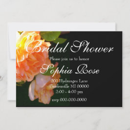 Elegante klassieke oranje perzik rozen floral kaart