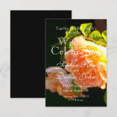 Elegante klassieke oranje perzik rozen floral kaart (Voorkant / Achterkant)