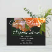 Elegante klassieke oranje perzik rozen floral kaart (Staand voorkant)