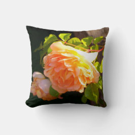 Elegante klassieke oranje perzik rozen floral kussen