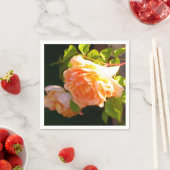 Elegante klassieke oranje perzik rozen floral servetten (Insitu)