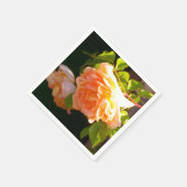 Elegante klassieke oranje perzik rozen floral servetten (Hoek)
