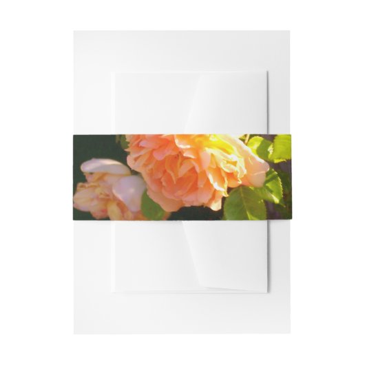 Elegante klassieke oranje perzik rozen floral uitnodigingen wikkel (Voorkant Voorbeeld)