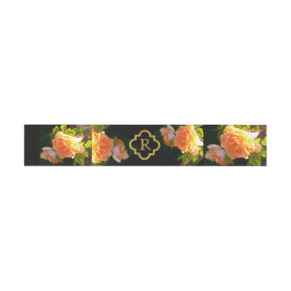 Elegante klassieke oranje perzik rozen floral uitnodigingen wikkel