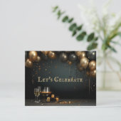 Elegante klassieke Oudejaarsavond Feest Uitnodigen Kaart (Staand voorkant)