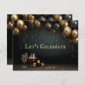 Elegante klassieke Oudejaarsavond Feest Uitnodigen Kaart (Voorkant / Achterkant)