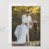 elegante klassieke paar foto bruiloft uitnodiging (Achterkant)