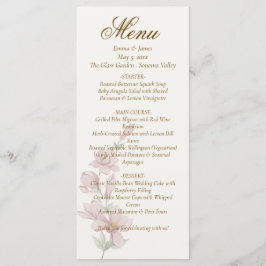 Elegante Klassieke Paarse Bloemige Trouwmenu Menu