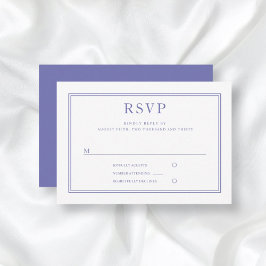 Elegante Klassieke Paarse Witte Trouw  RSVP Kaartje