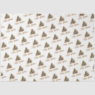 Elegante klassieke pastel groen gouden kerstboom tissuepapier