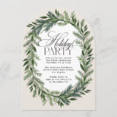 Elegante Klassieke Pine Krans Kerstfeest Arch Kaart (Voorkant)