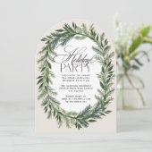 Elegante Klassieke Pine Krans Kerstfeest Arch Kaart (Staand voorkant)