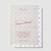 Elegante klassieke rode en diepblauwe bruiloft vellum uitnodigingen (Offset (Uitnodiging))