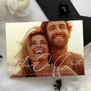 Elegante klassieke romantische foto bruiloft save the date