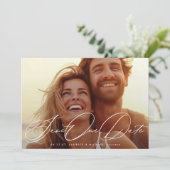 Elegante Klassieke Romantische Full Bleed Photo We Save The Date (Staand voorkant)