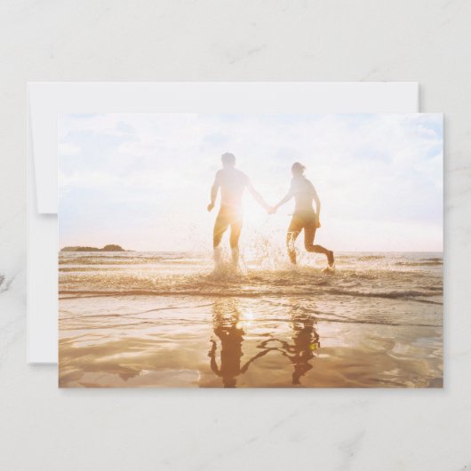 Elegante Klassieke Romantische Full Bleed Photo We Save The Date (Achterkant)