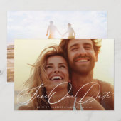 Elegante Klassieke Romantische Full Bleed Photo We Save The Date (Voorkant / Achterkant)