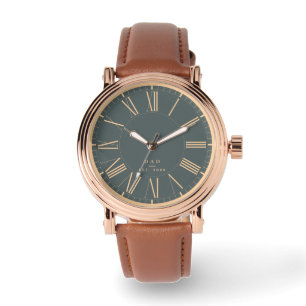 Elegante Klassieke Romeinse Cijfers Vader Vaderdag Horloge