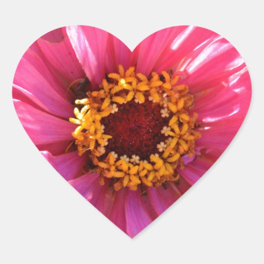 Elegante klassieke roze bloemen bloem moeder madel hart sticker (Voorkant)