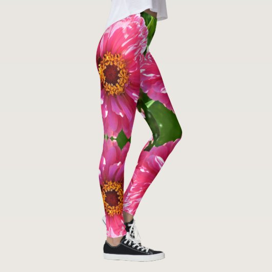 Elegante klassieke roze bloemen bloem moeder madel leggings (Rechts)