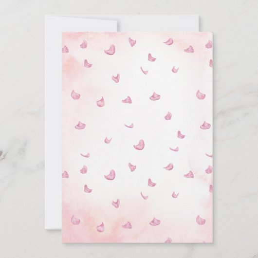 Elegante klassieke roze kersenbloesem bloemenbruil kaart (Achterkant)