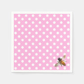 Elegante klassieke roze polka-dot patroon honingbi servet (Voorkant)