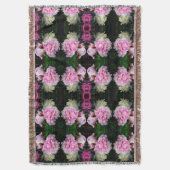 Elegante klassieke roze witte bloempioenen deken (Voorkant Verticaal)