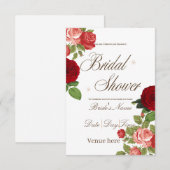 Elegante klassieke rozen bruidsfeest uitnodiging (Voorkant / Achterkant)