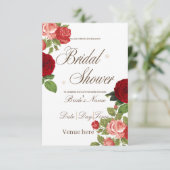 Elegante klassieke rozen bruidsfeest uitnodiging (Staand voorkant)