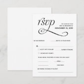 Elegante Klassieke RSVP (Antwoord) Bijlagekaart Informatiekaartje (Voorkant / Achterkant)