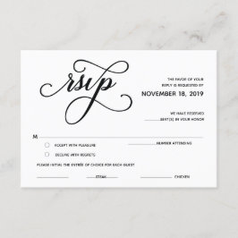 Elegante Klassieke RSVP (Antwoord) Bijlagekaart Informatiekaartje
