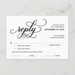 Elegante Klassieke RSVP (Antwoord) Bijlagekaart Informatiekaartje