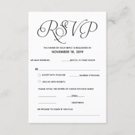 Elegante Klassieke RSVP (Antwoord) Bijlagekaart Informatiekaartje